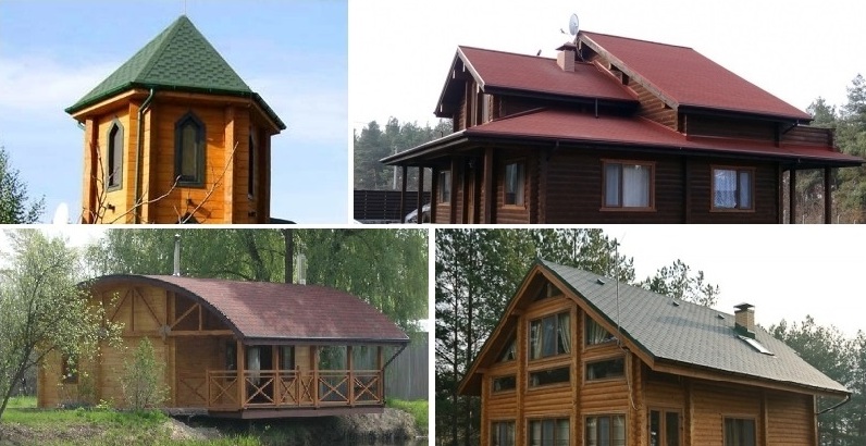 фото вариантов конструкций крыш для деревянных домов